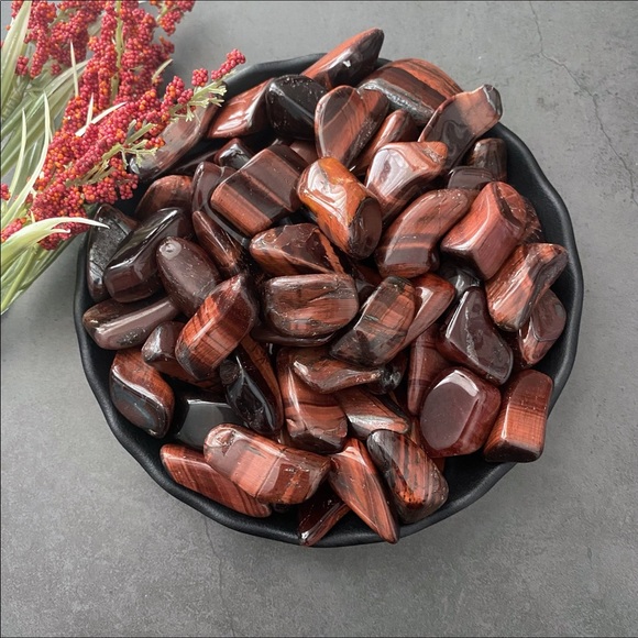 (2) Tumbled Red Tigers Eye Stone - Picture 1 of 1